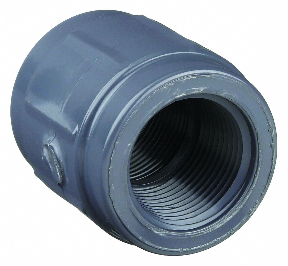 COUPLING: 1¼ IN X 1¼ IN FITTING, SCHEDULE 80, FEMALE NPT X FEMALE NPT, GREY
