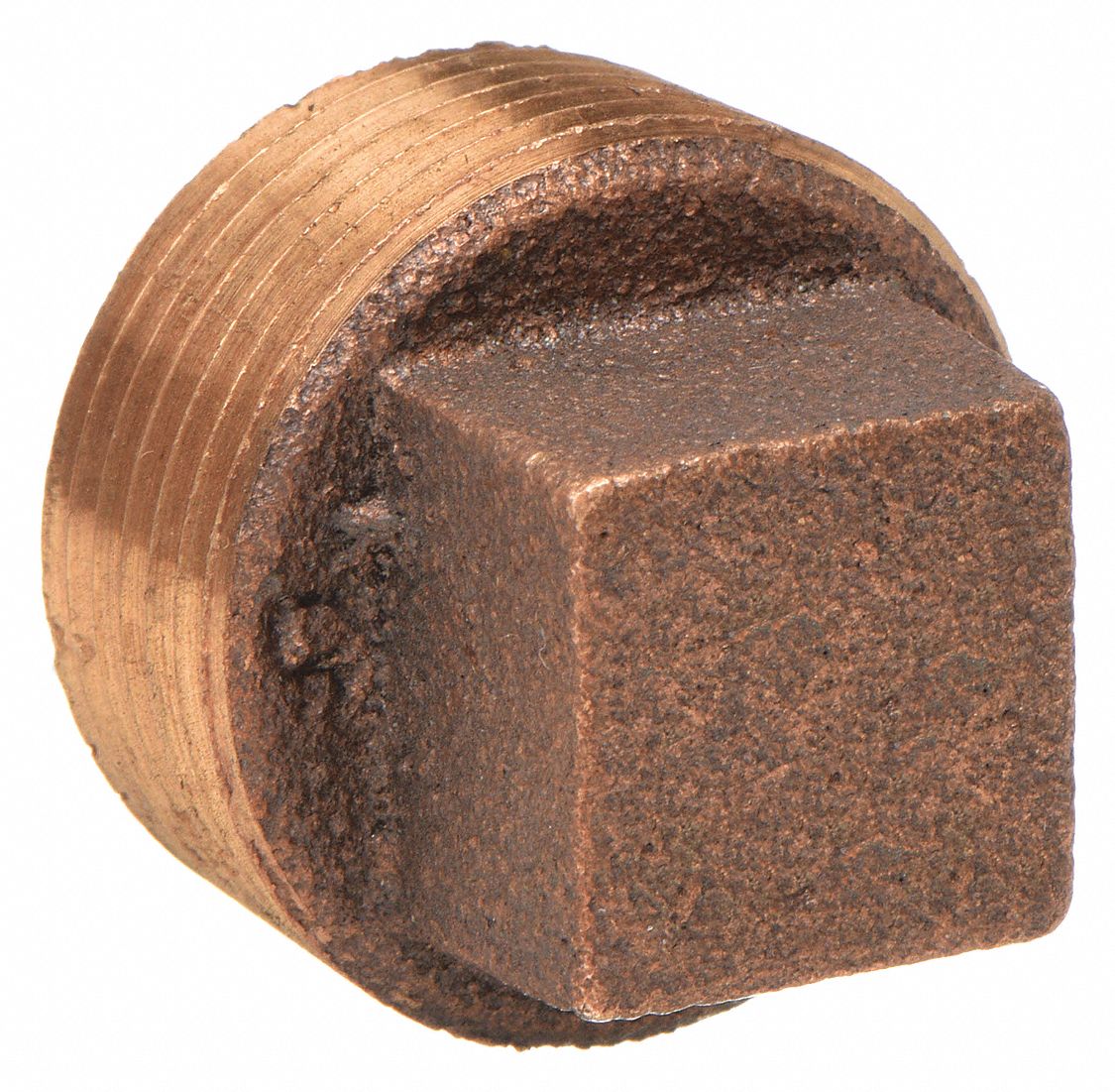 CORED PLUG: RED BRASS, ½ IN FITTING PIPE SIZE, MALE NPT THREAD, CLASS 125