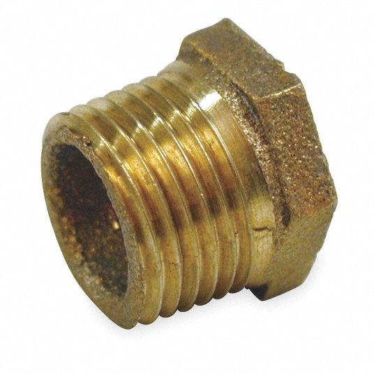 GRAINGER APPROVED Red Brass Hex Bushing, MNPT x FNPT, 3/4 in x 1/4 in