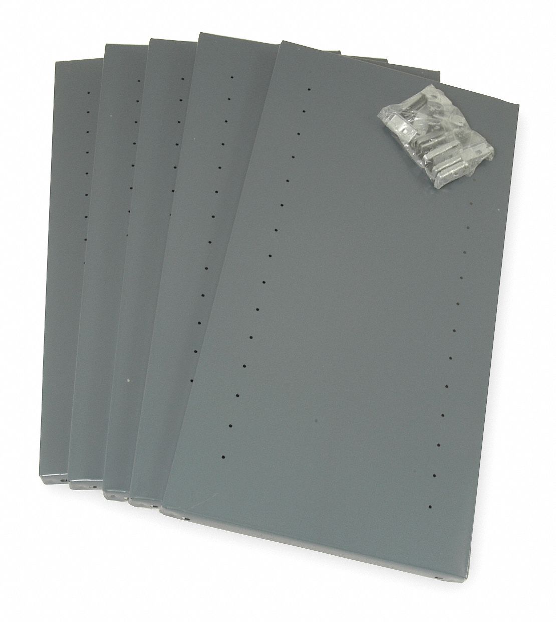 EDSAL Shelf: 36 in Overall Wd, 12 in Overall Dp, 20 ga, Gray, 5 PK (MPN UC5020-5). Key specifications — attr37155: Gray; attr37156: Powder Coated; attr37160: Steel; attr33654: EDSAL.