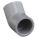 45 °  ELBOW: ½ IN X ½ IN FITTING, SCHEDULE 80, FEMALE X FEMALE SOCKETS, GREY