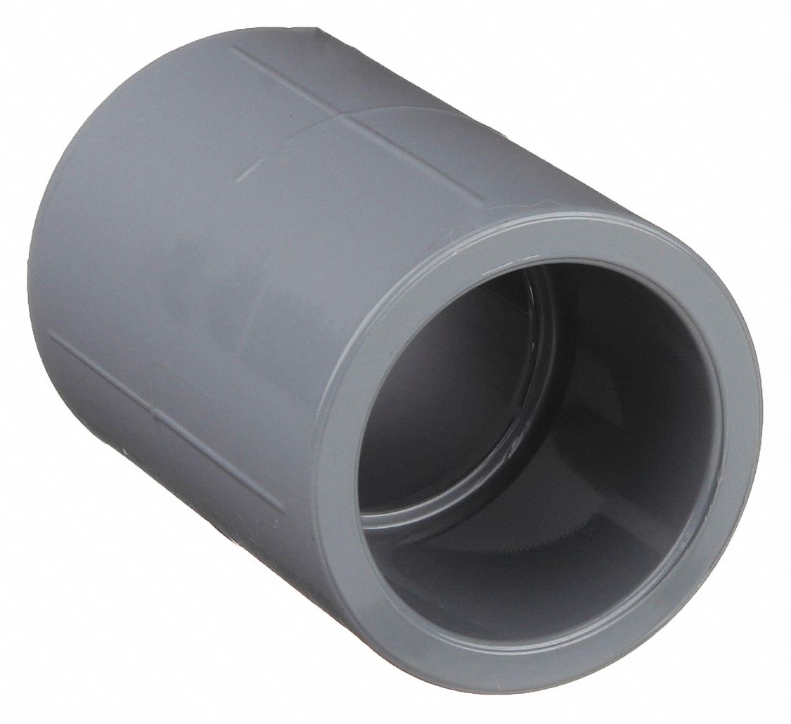 COUPLING: 1¼ IN X 1¼ IN FITTING, SCHEDULE 80, FEMALE X FEMALE SOCKETS, GREY