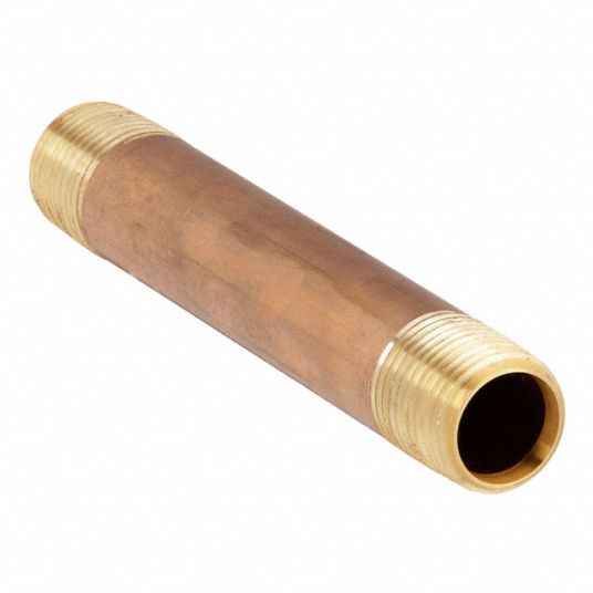 APPROVED VENDOR NIPPLE,RED BRASS,1 X CLOSE,THREADED - Brass Pipe - GGM1VGV3