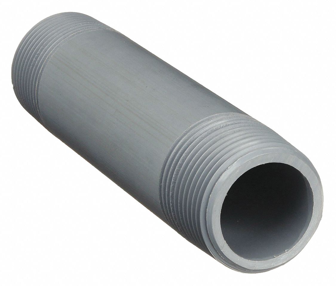 NIPPLE: CHLORFIT, CPVC, 2 IN NOMINAL PIPE SIZE, 6 IN L, BOTH ENDS THREADED, SCHEDULE 80