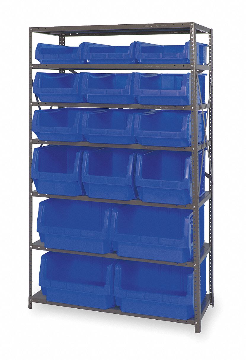 QUANTUM STORAGE SYSTEMS, 42 in x 18 in x 75 in, 1 Sided, Bin Shelving