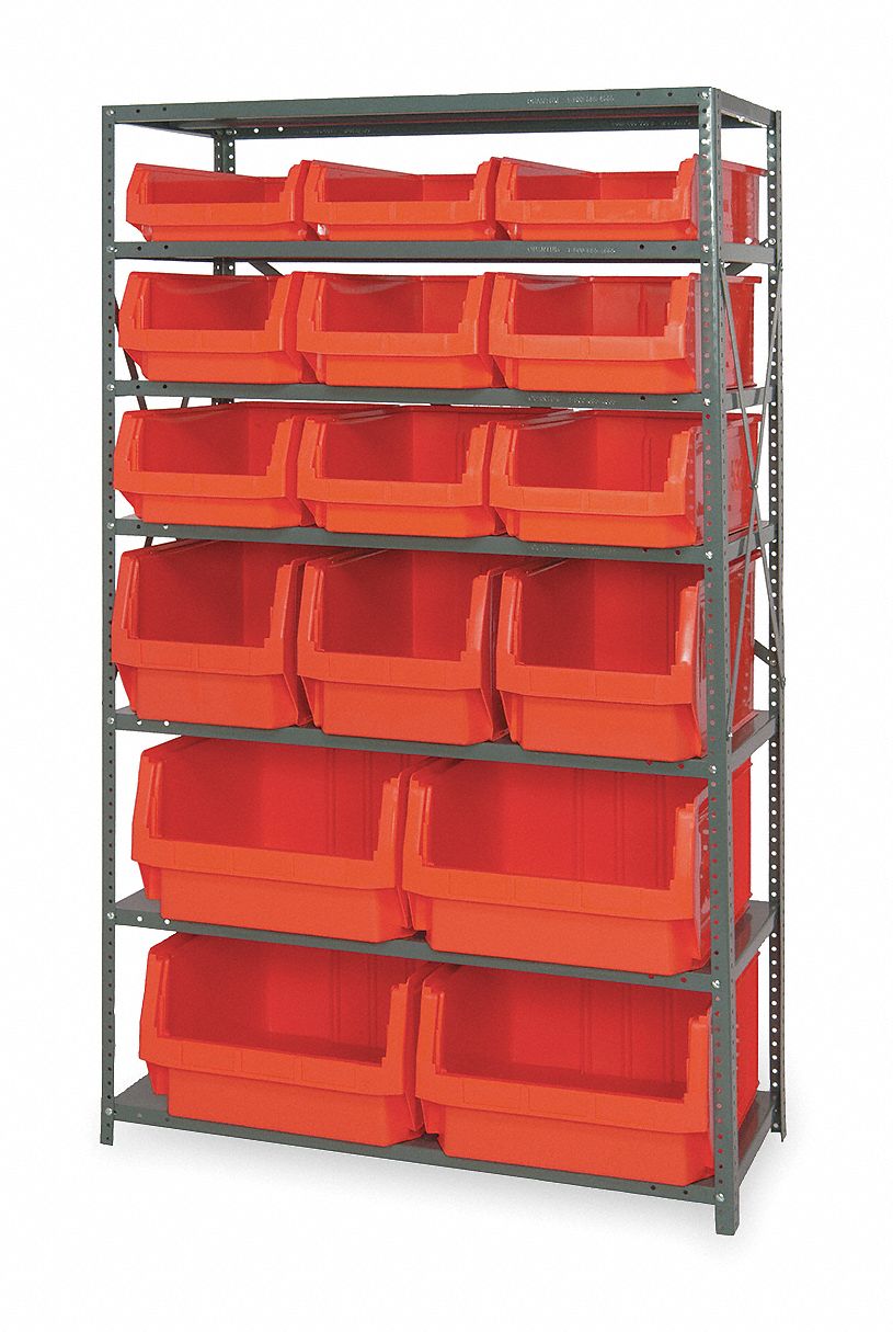 QUANTUM STORAGE SYSTEMS, 42 in x 18 in x 75 in, 1 Sided, Bin Shelving