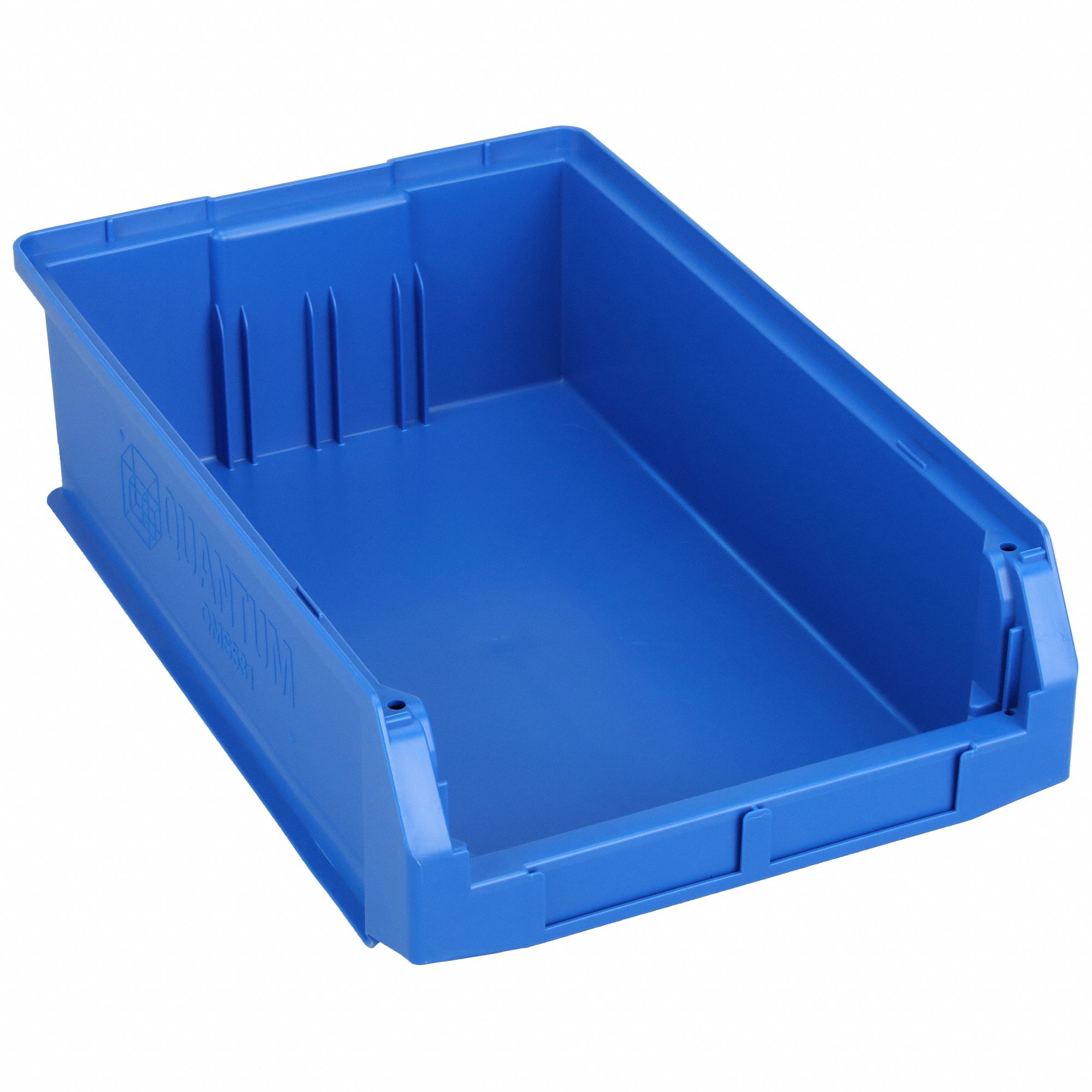 BIN, 19¾ IN OVERALL L, 12⅜ IN X 5⅞ IN, BLUE, STACKABLE