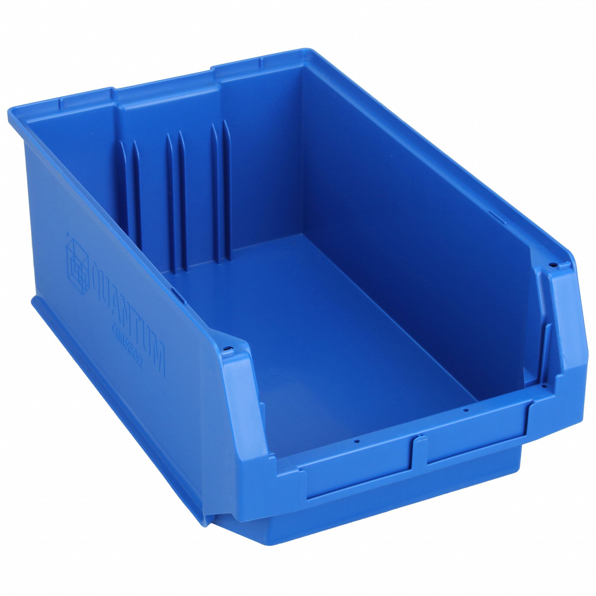 Bin: 19 3/4 in Overall Lg, 12 3/8 in x 7 7/8 in, Blue, Stacking Capable
