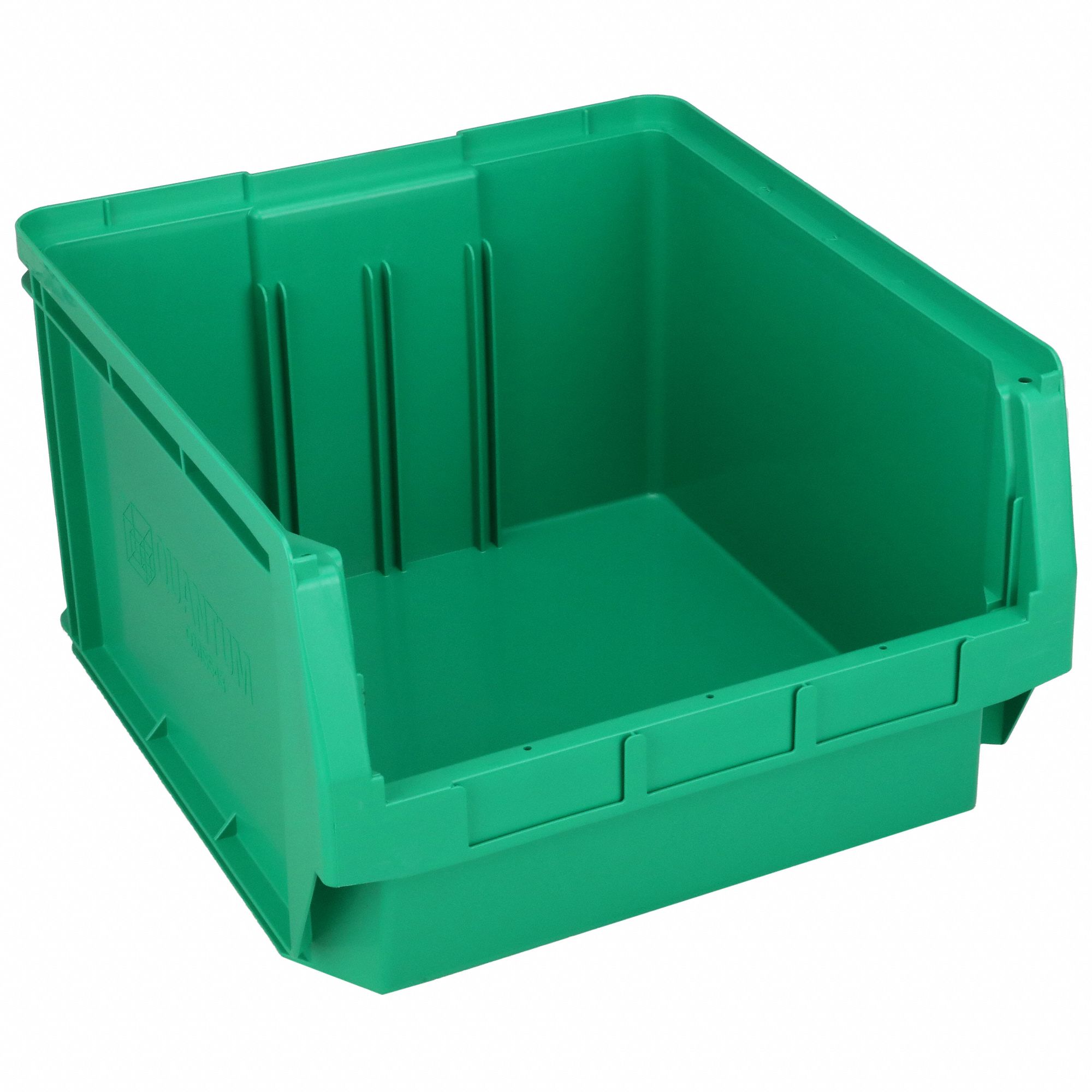 BIN, 19¾ IN OVERALL L, 18⅜ IN X 11⅞ IN, GREEN, STACKABLE