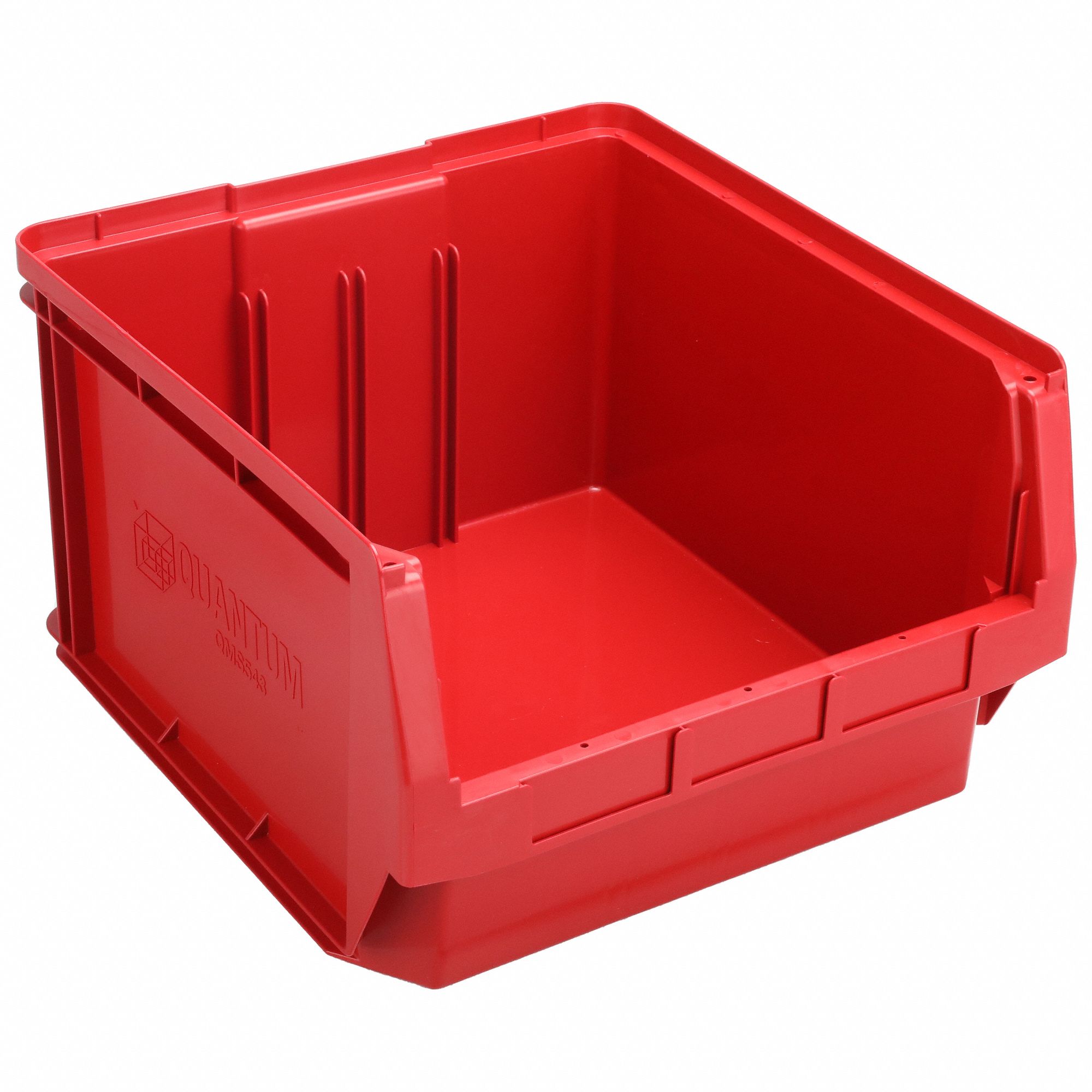 Bin: 19 3/4 in Overall Lg, 18 3/8 in x 11 7/8 in, Red, Stacking Capable