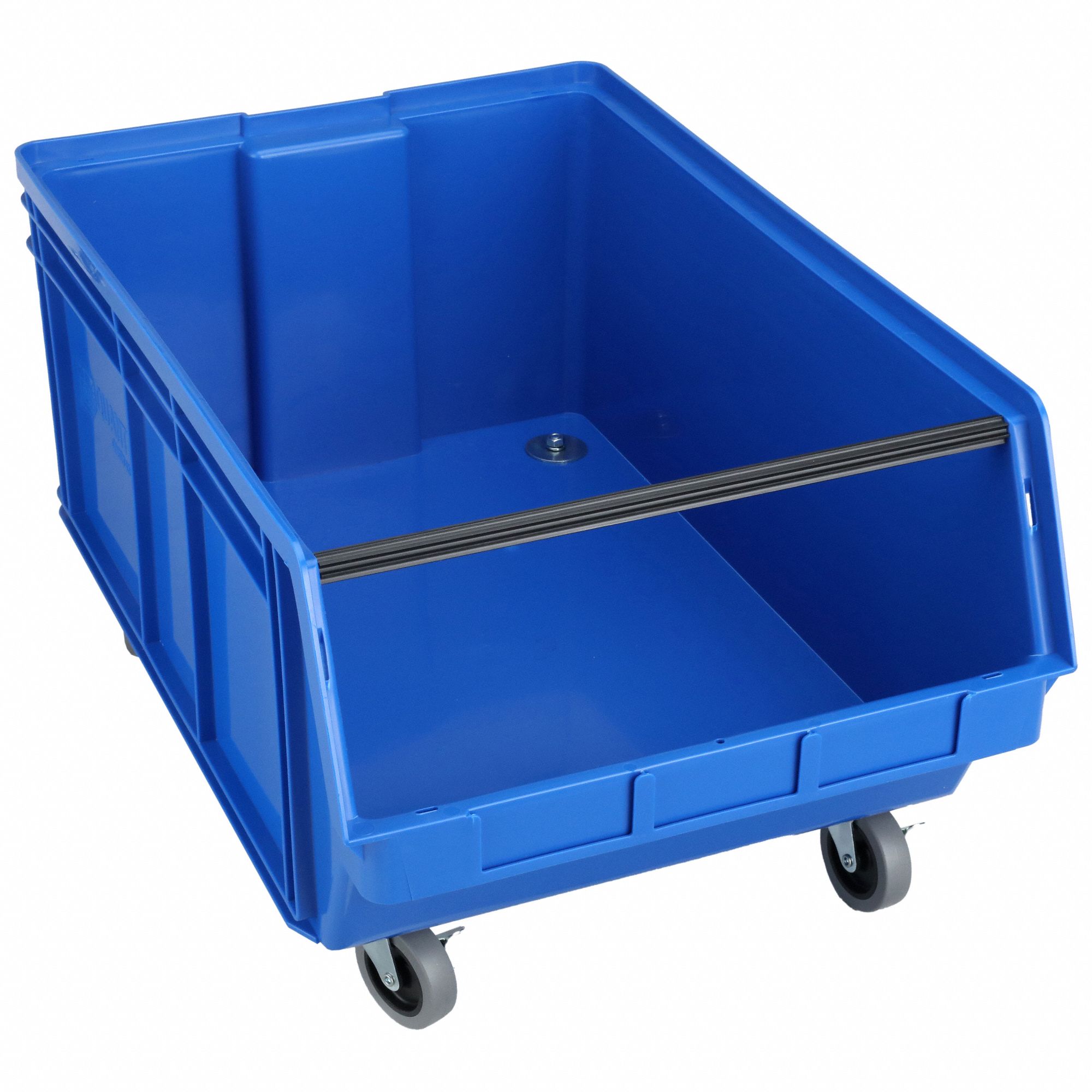 Mobile Bin: 29 in Overall Lg, 18 3/8 in x 14 7/8 in, Blue, Stacking Capable