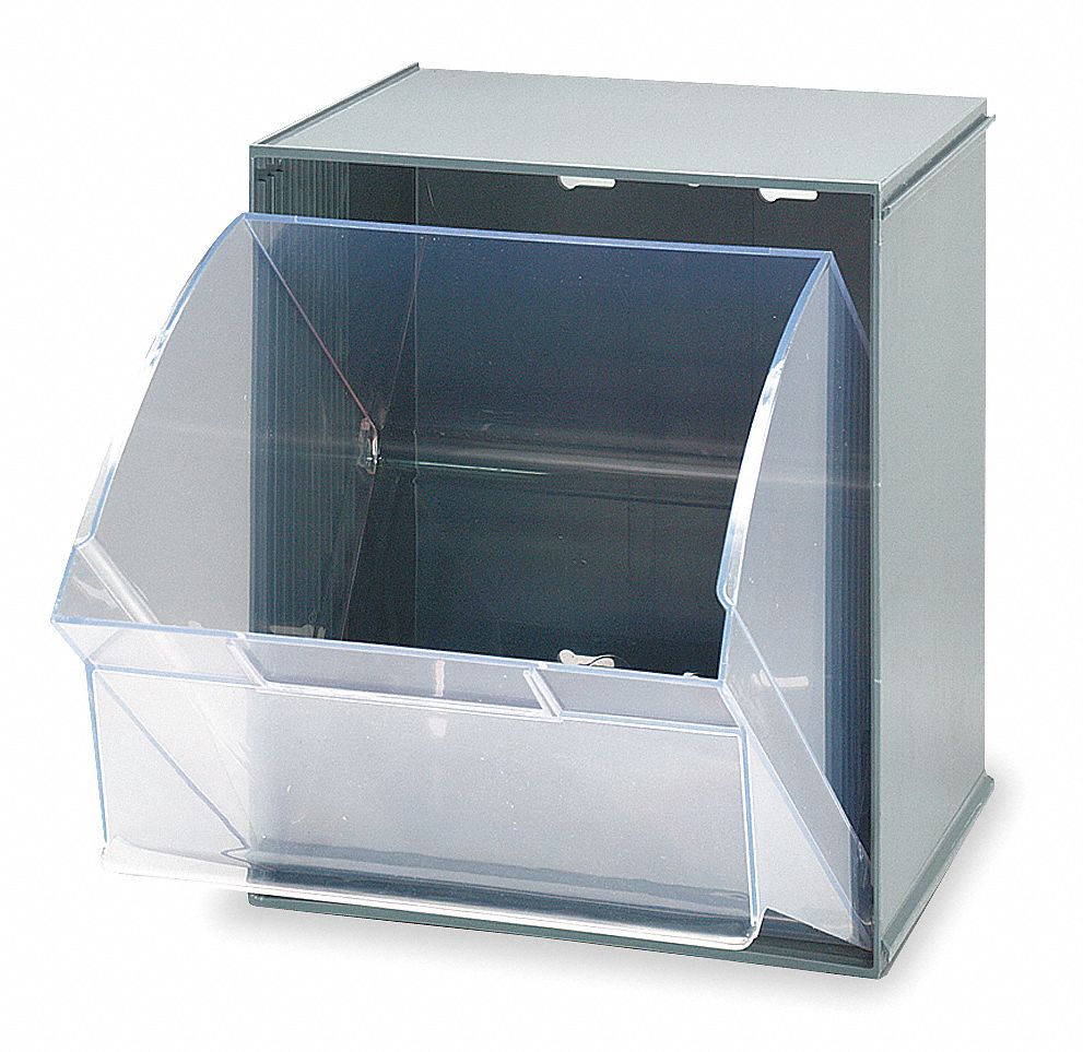 TIP-OUT BIN, 11¾ IN X 11⅞ IN X 13⅞ IN, FREESTANDING/WALL, GREY