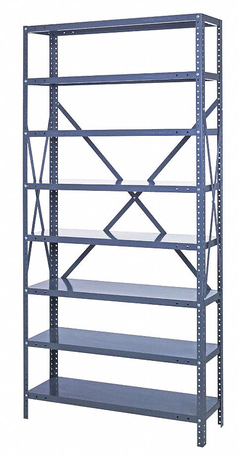 Quantum WR8-239CL Wire Shelving System with 8 Shelves, 12 x 36 x 74