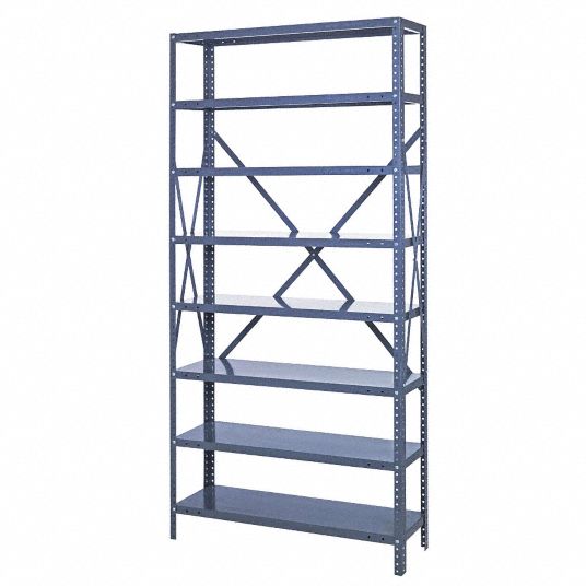 Quantum Storage Systems - MSU-543BL - Bin Shelving: 42 in x 18 in x 75 in, 1 Sided, 10 Bins, Open, Stacking Bin