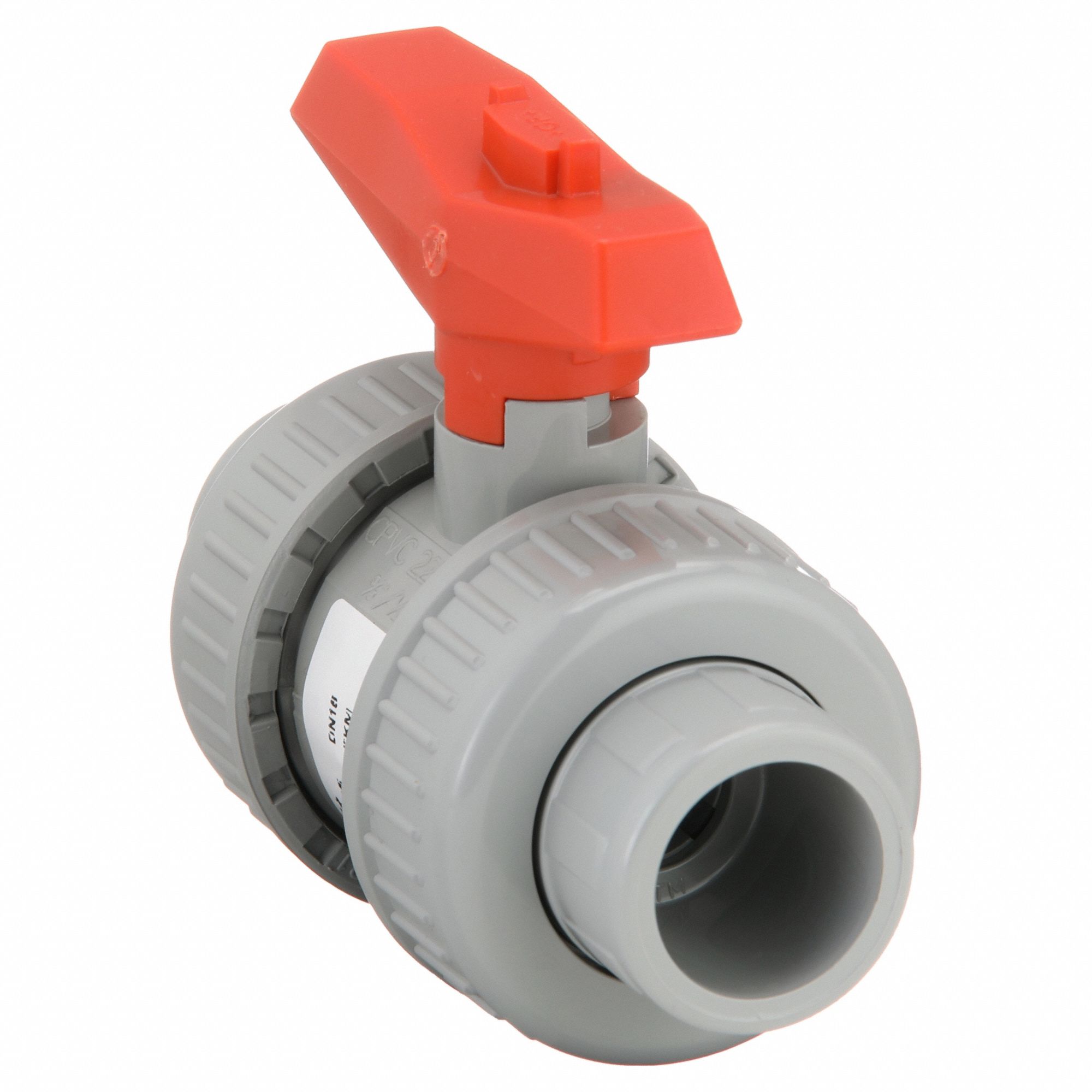 Manual Two-Way Ball Valve: 1/2 in, CPVC, Straight, Socket x FNPT, Two-Piece, Lever