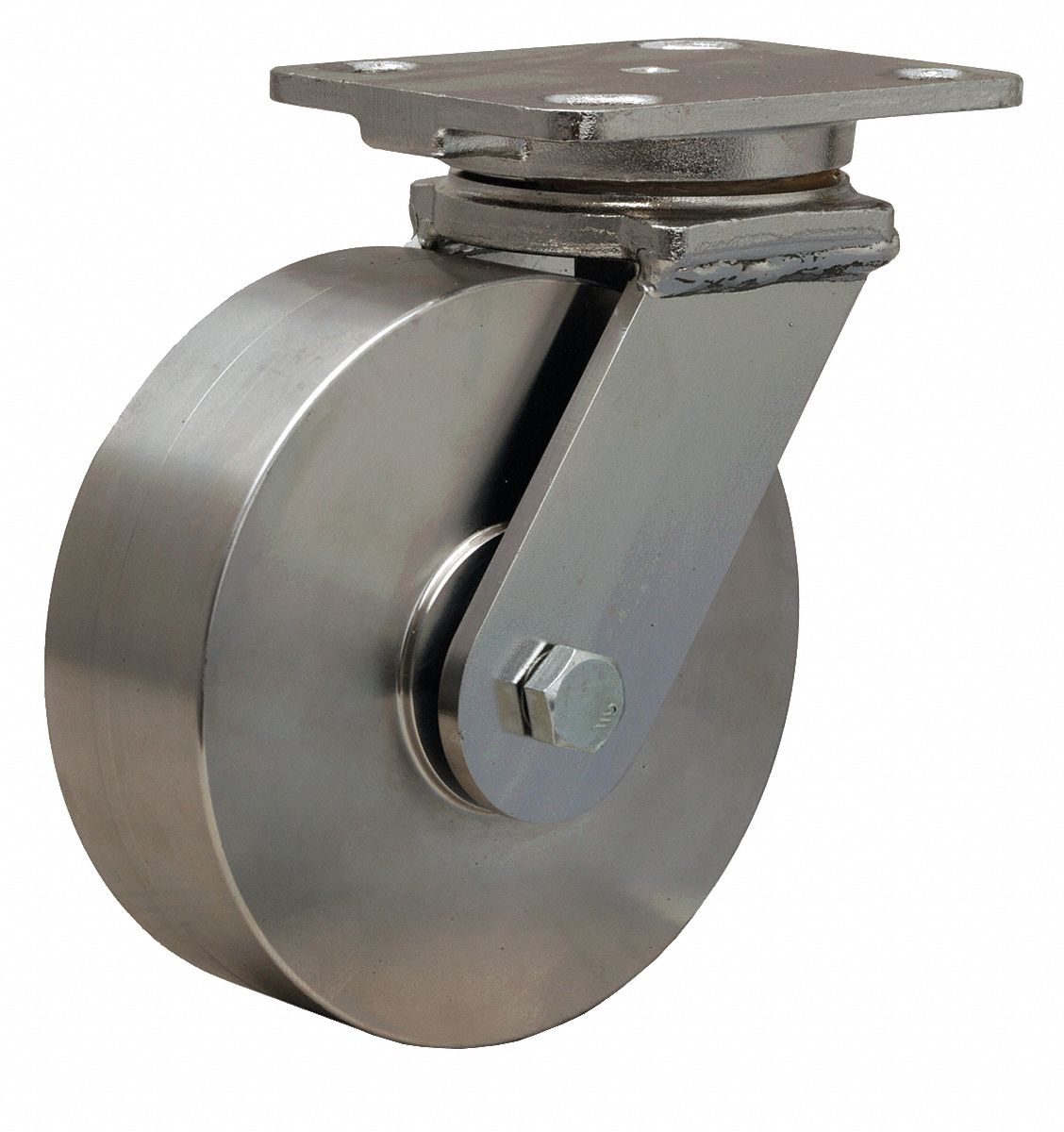 CORROSION-RESISTANT STANDARD PLATE CASTER, 6 IN WHEEL DIA, 1200 LB, 7½ IN MOUNTING H