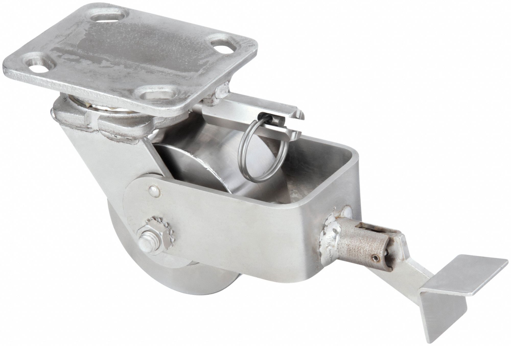 ROULETTE PLAQUE,PVT,INOX,4 PO,850 LB