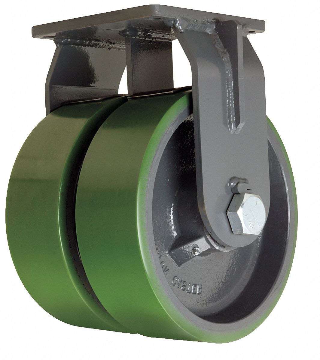 EASY-TURN STANDARD PLATE CASTER, 10 IN WHEEL DIA, 6000 LB, 13 IN MOUNTING H, RIGID CASTER