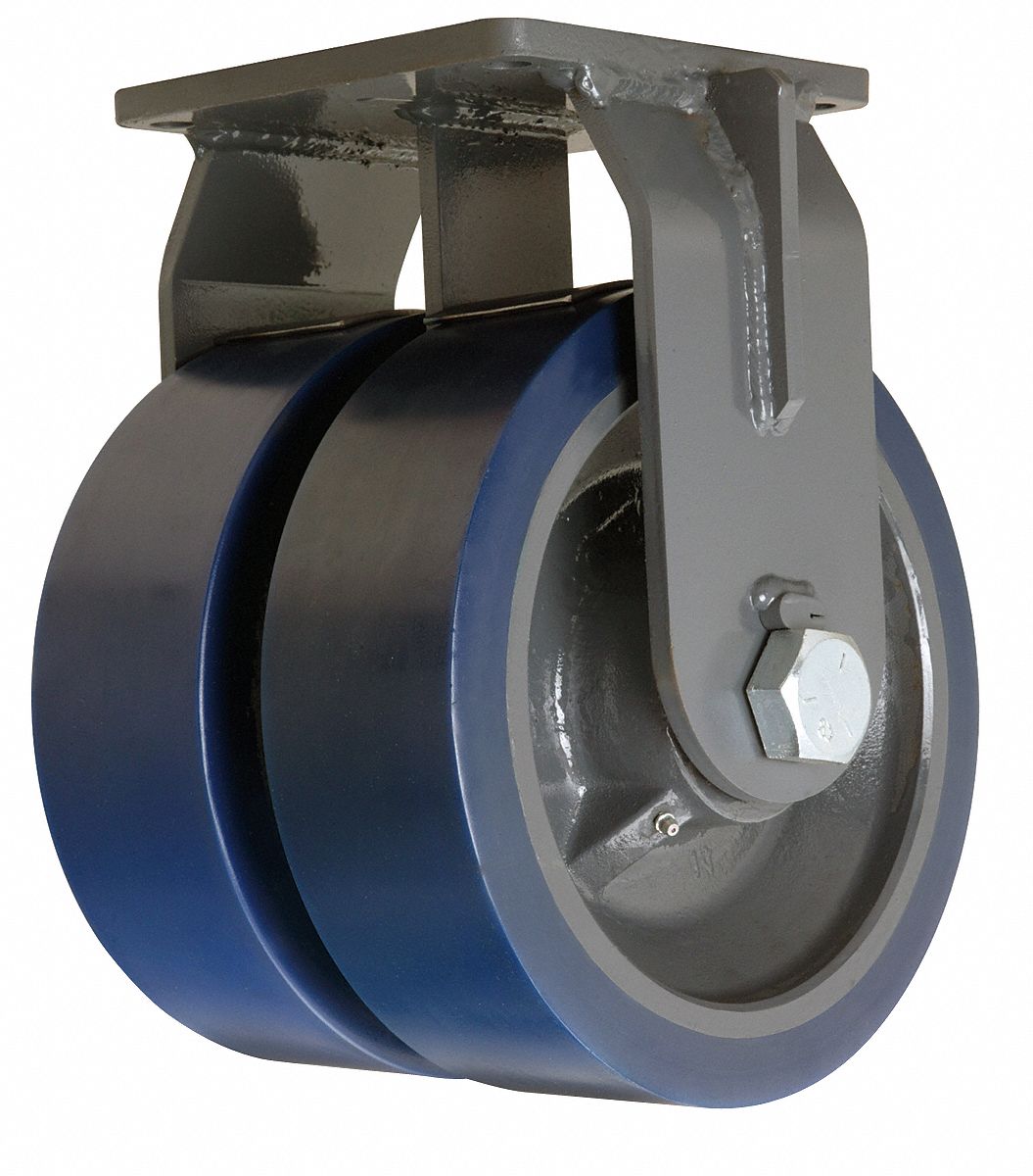 EASY-TURN STANDARD PLATE CASTER, 12 IN WHEEL DIA, 12,000 LB, 15½ IN MOUNTING H, FIRM