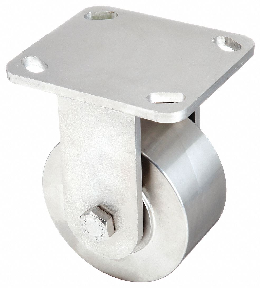 ROULETTE PLAQUE,FIX,INOX,4 PO,850 LB