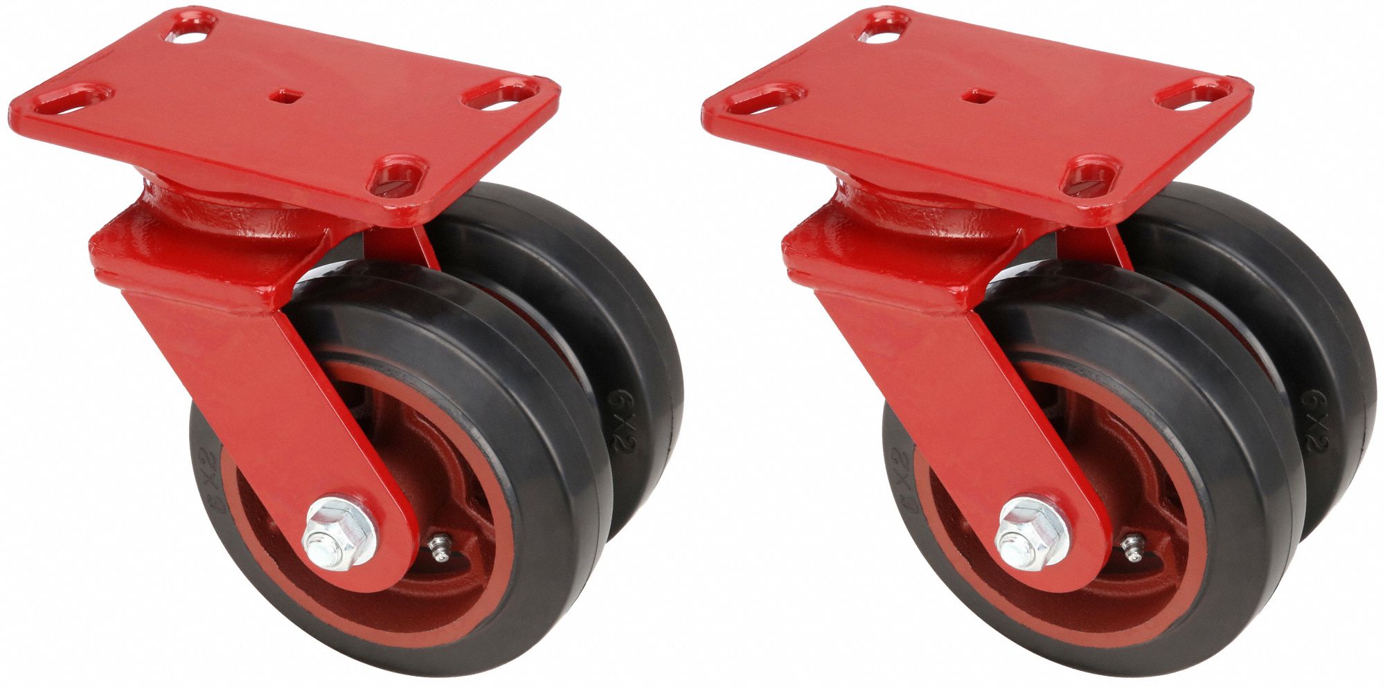 HAMILTON EasyTurn Standard Plate Caster 6 in Wheel Dia., 820 lb, 7 3/