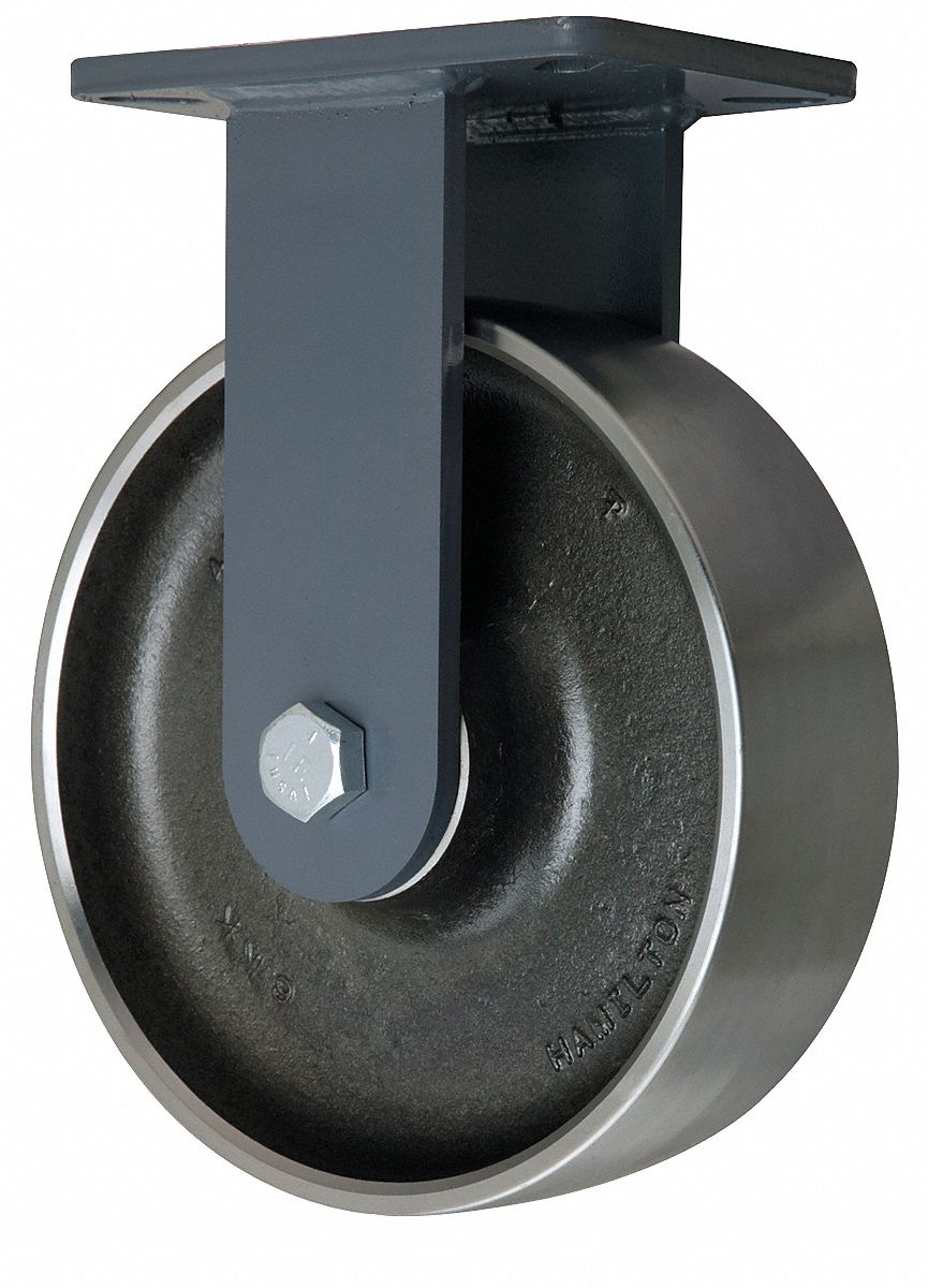 HAMILTON Kingpinless Plate Caster 10 in Wheel Dia., 6000 lb, 12 1/2 in
