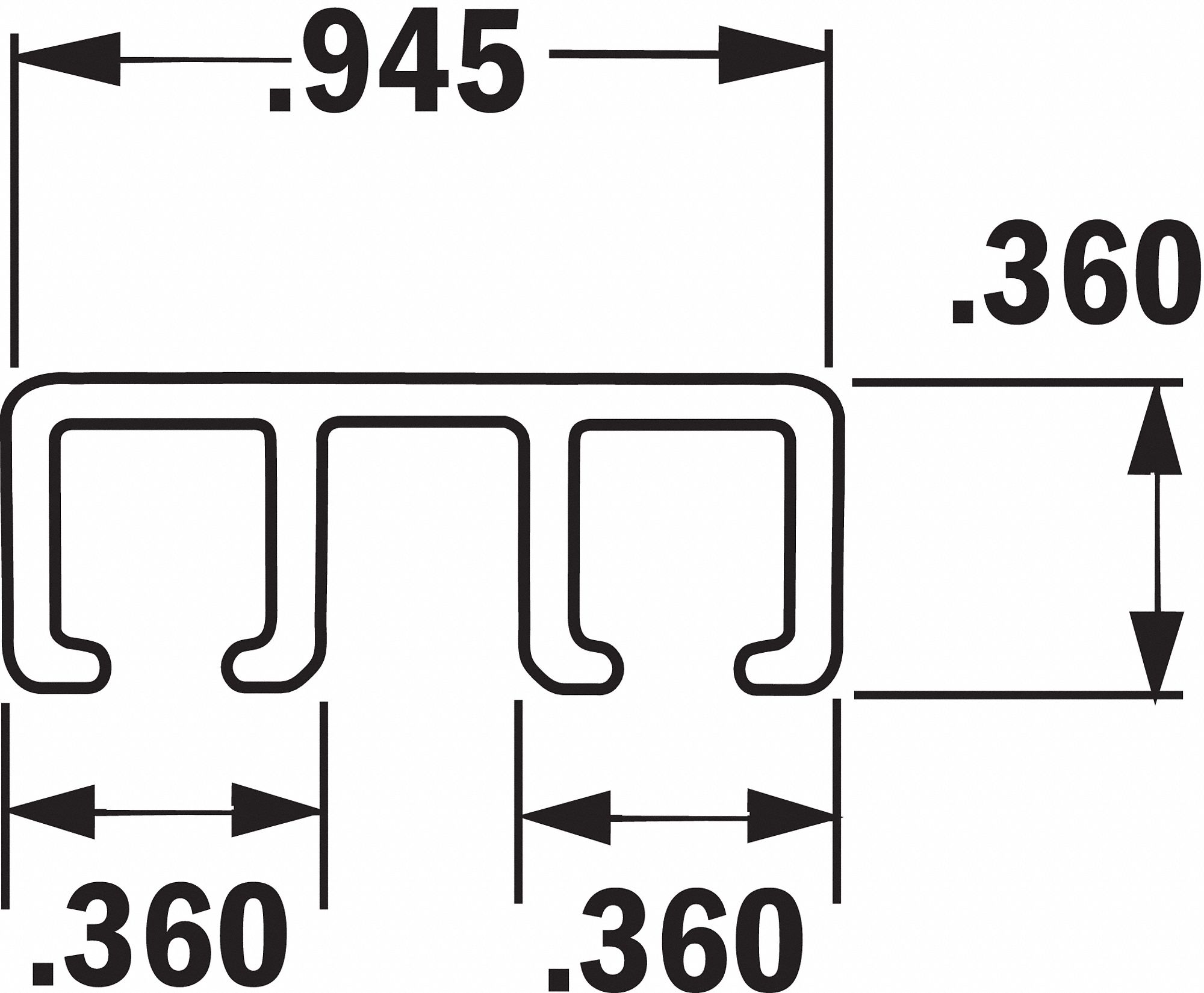 STRIP BRUSH HOLDER,OVERALL LENGTH 7