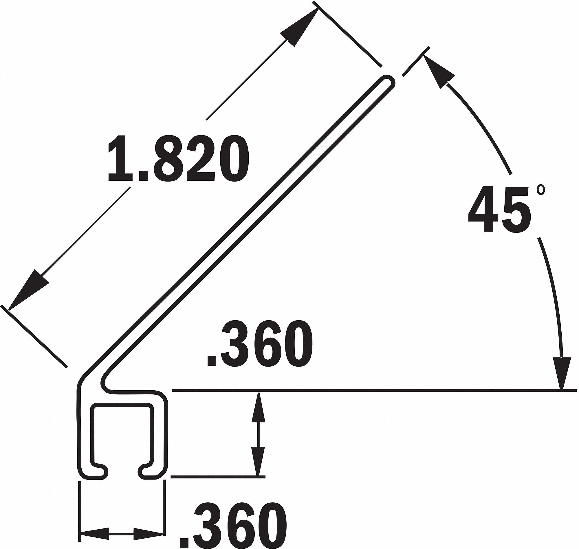 STRIP BRUSH HOLDER,OVERALL LENGTH 7