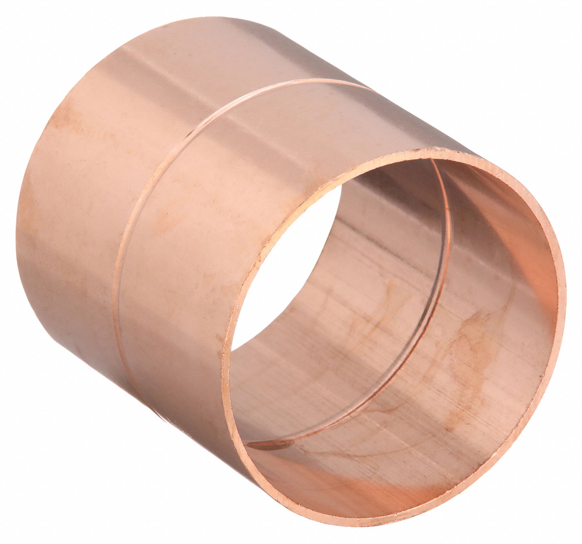 Sweat Fitting Coupling: 3 in CTS x 3 in CTS, Cup x FTG, Rolled Center Stop, Wrot Copper