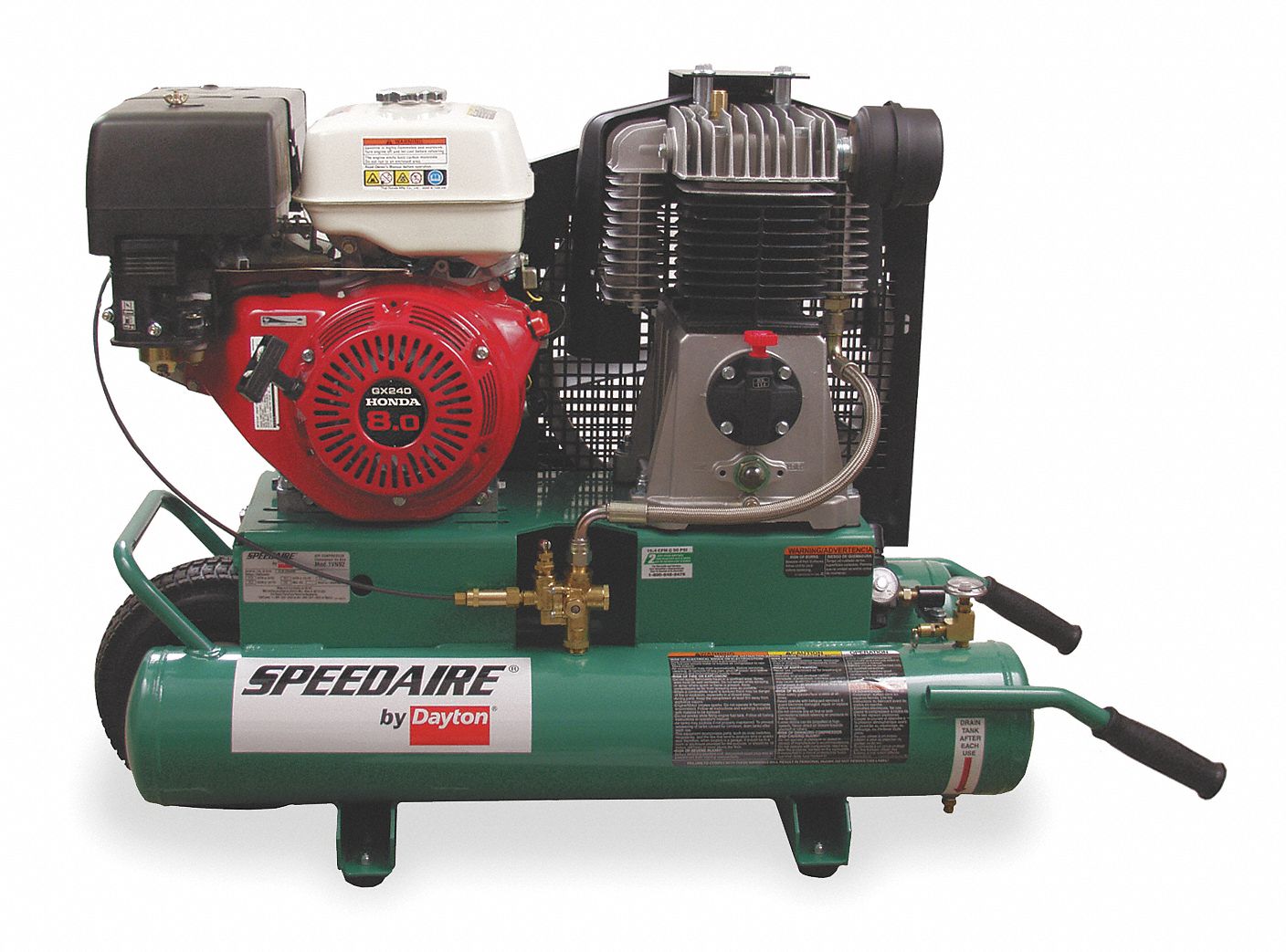 GRAINGER APPROVED 8.0 HP Portable Gas Air Compressor 1VN921VN92