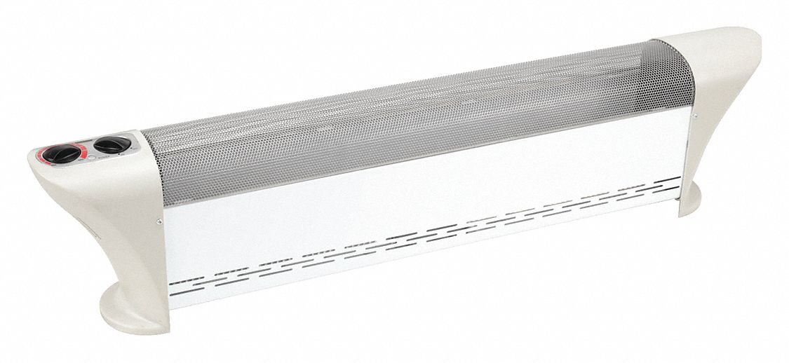 ELECTRIC BASEBOARD HEATER, 1500W, OVERHEAT PROTECTION, GREY/WHITE, 120V AC, 1-15P