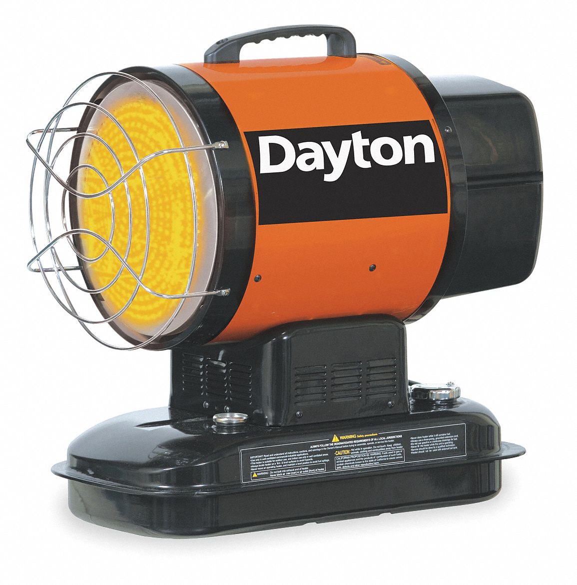 DAYTON Oil Fired Torpedo Heater, 2.5 gal., 0.45 gph, BtuH Output 55,000