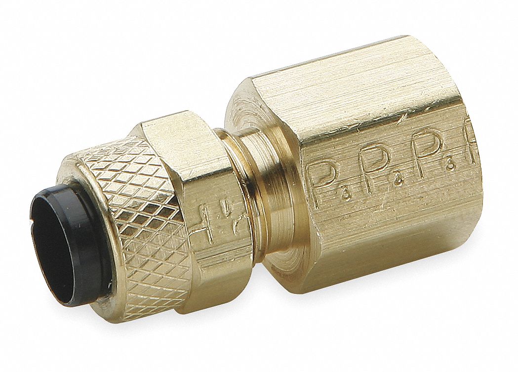 PARKER Female Connector, 1/4 in Tube Size, 1/4 in Pipe Size Pipe