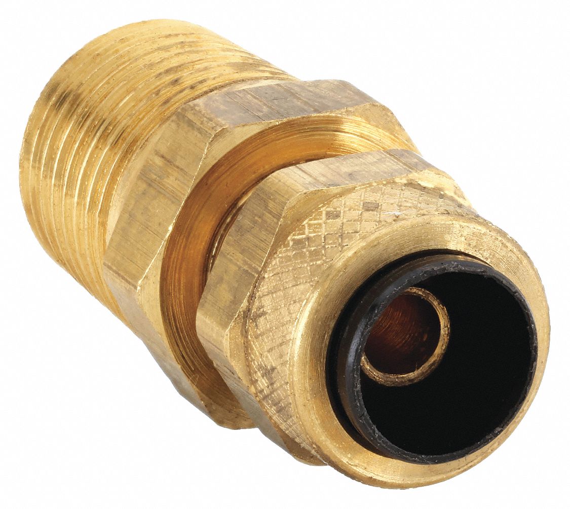 Compression Fitting Adapter: 5/16 in OD x 1/4 in Pipe Fitting Size, Compression x MNPT, 10 PK