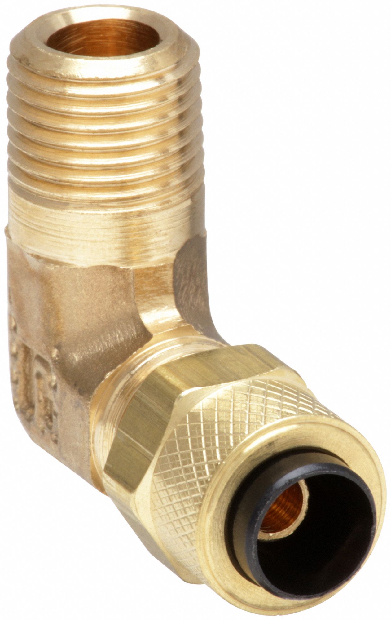 Compression Fitting Elbow: 1/4 in OD x 1/8 in Pipe Fitting Size, Compression x MNPT, 10 PK