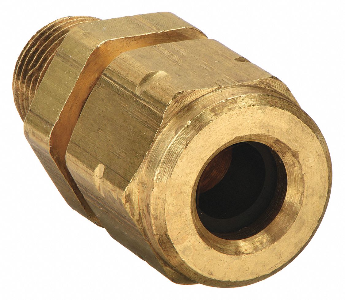 PARKER MALE CONNECTOR: BRASS, FOR ¼ IN TUBE OD, ⅛ IN PIPE