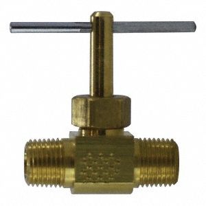 Needle Valve: Inline Valve Body, Brass, 1/8 in Pipe Size, 150 psi Max. Pressure (CWP)