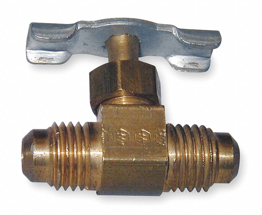 Needle Valve: Straight Fitting, Brass, 1/4 in Pipe Size, MNPT x Tube