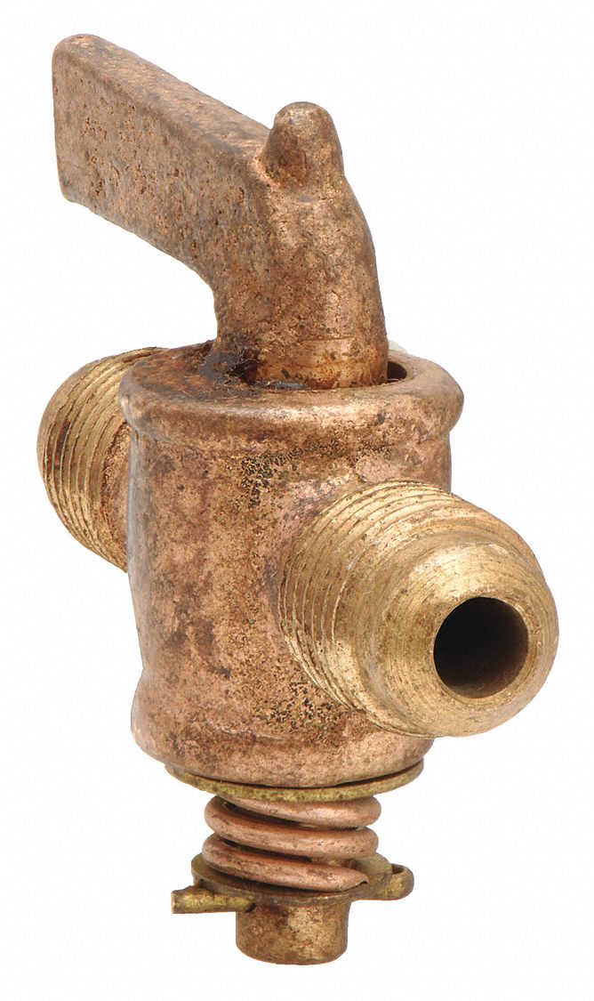 GROUND PLUG VALVE,45 DEG,3/8 IN,BRASS