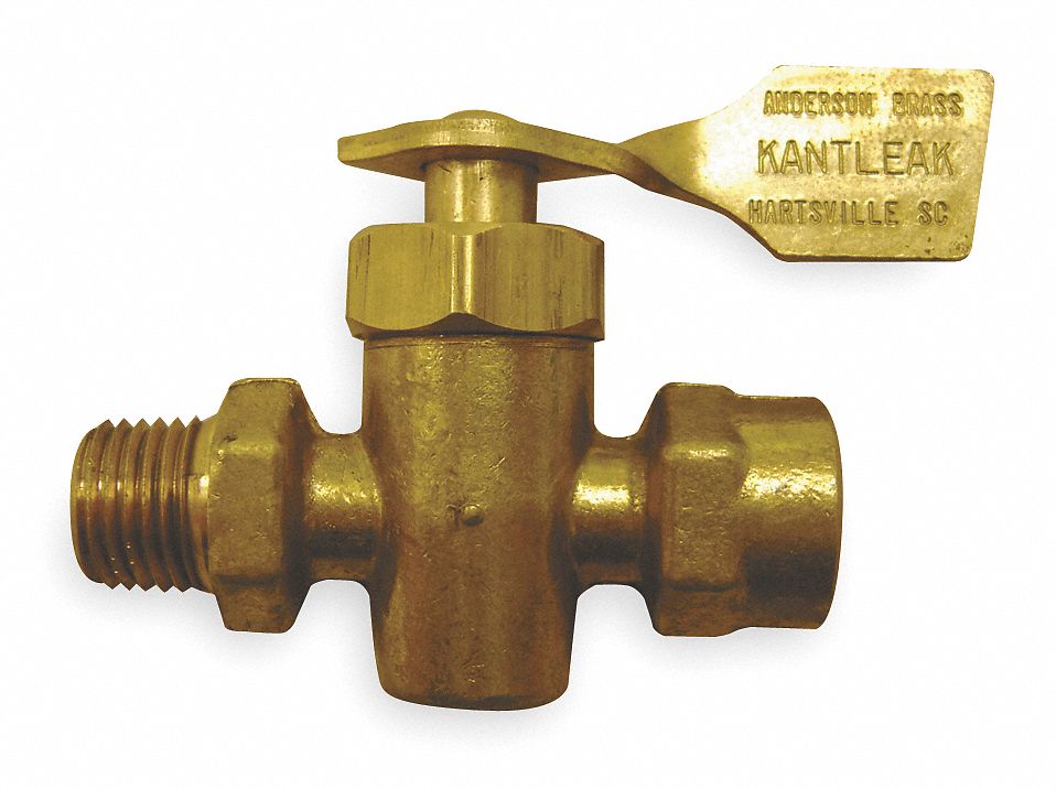 Ground Plug Valve: For Fluids Media, 2-Way, 1/4 in Pipe Size, Brass, MNPT x FNPT, Male