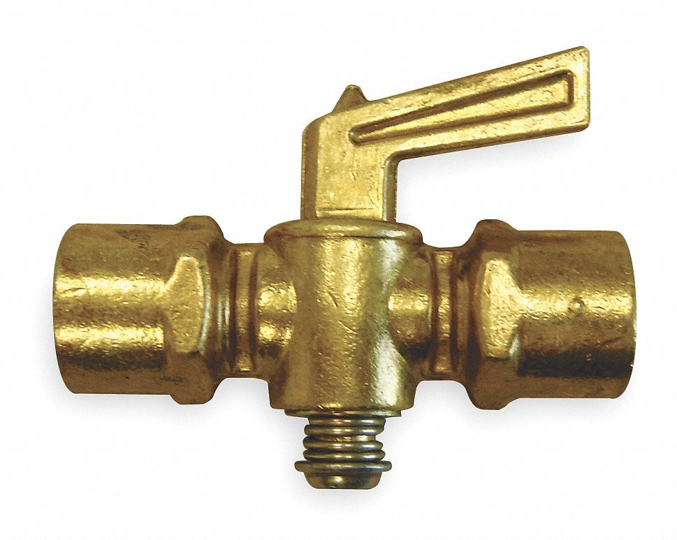 Ground Plug Valve: For Fluids Media, 2-Way, 1/8 in Pipe Size, Brass, FNPT x FNPT, Female