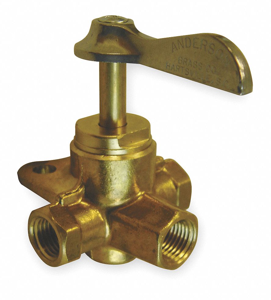 Multiple Shut-Off Valve: For Fluids Media, 4-Way, 1/4 in Pipe Size, Brass, Female, NPT