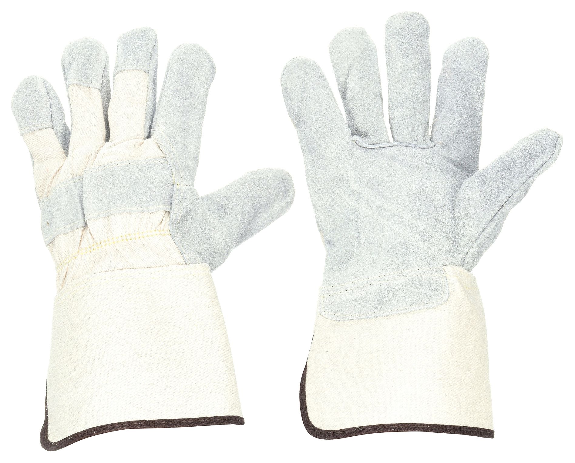 LEATHER GLOVES, S (7), PREMIUM COWHIDE, FULL FINGER, GAUNTLET CUFF, WHITE