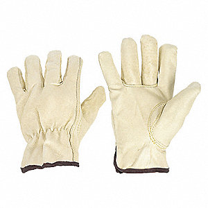 LEATHER DRIVERS GLOVES, M (8), PREMIUM COWHIDE, FULL FINGER, SHIRRED SLIP-ON CUFF