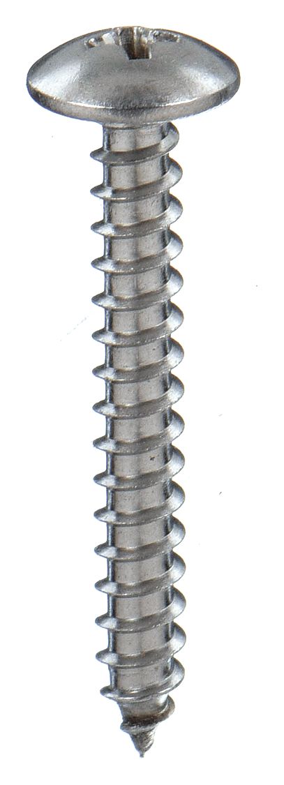 Sheet Metal Screw: #0 Size, 1/2 in Lg, Stainless Steel, Plain, Phillips, Truss, 50 PK