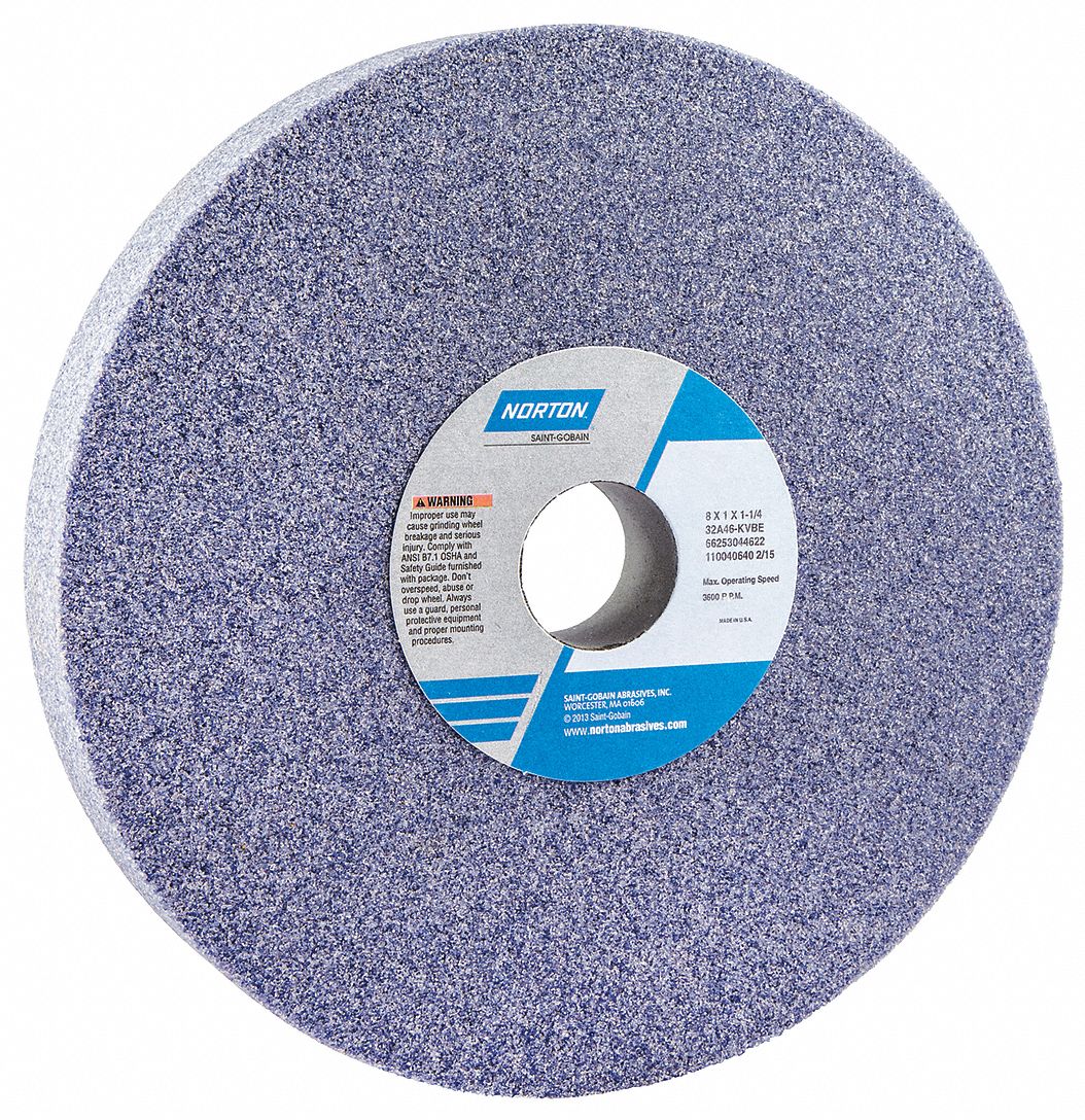 STRAIGHT GRINDING WHEEL, TYPE 1, 8 IN X 1 IN X 1¼ IN, 32A46-KVBE, 5 PK