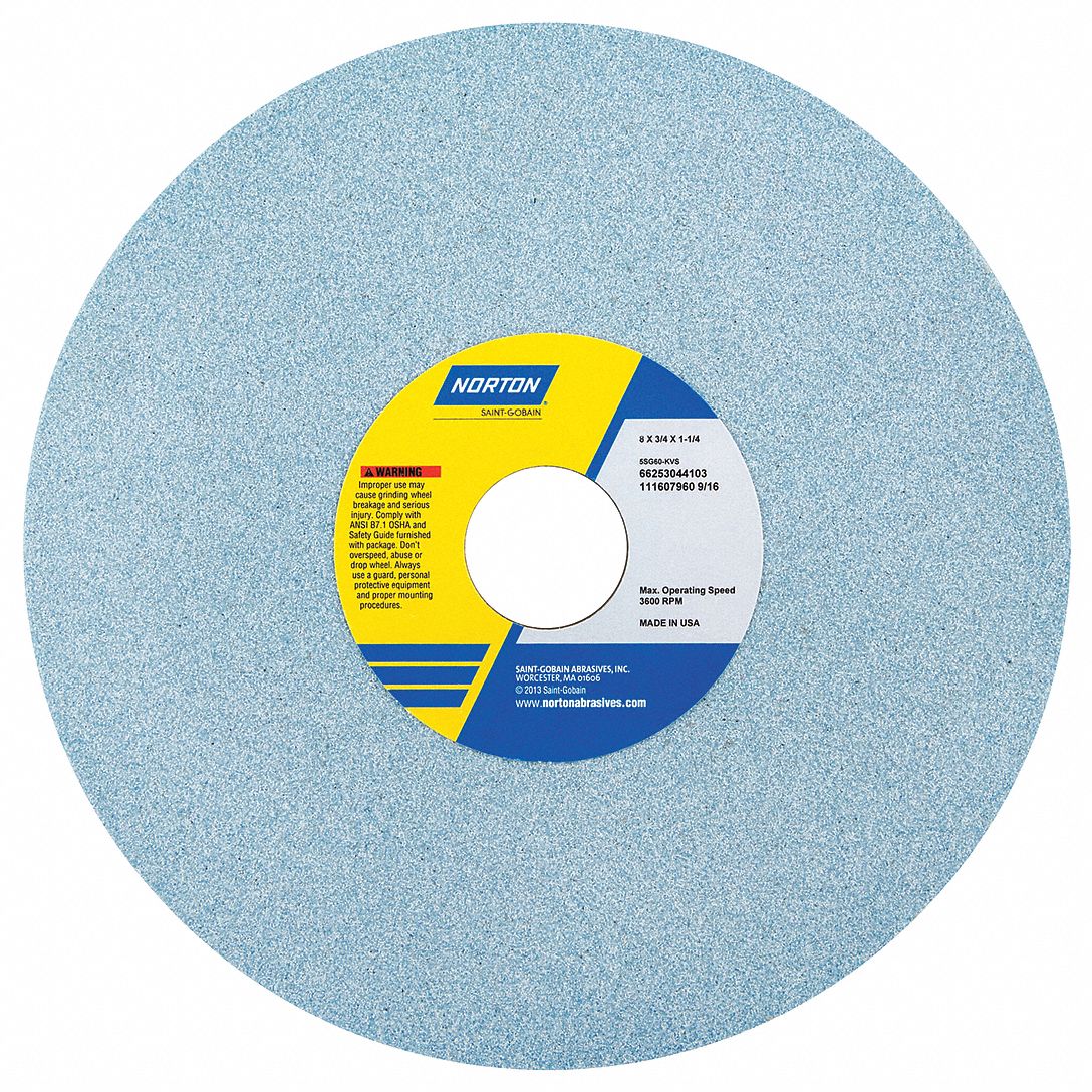 STRAIGHT GRINDING WHEEL, TYPE 1, 8 IN X ¾ IN X 1¼ IN, 5SG60-KVS, 5 PK