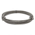 DRAIN CLEANING CABLE, HOLLOW CORE, STEEL, 25 FT X 5/16 IN, ¾ IN BULB, FOR DRUM MACHINES