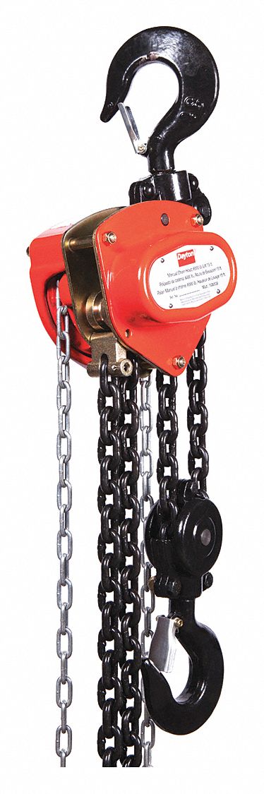 MANUAL CHAIN HOIST, HOOK MOUNTED - NO TROLLEY, 6,000 LB LIFTING CAPACITY, 15 FT LIFT L