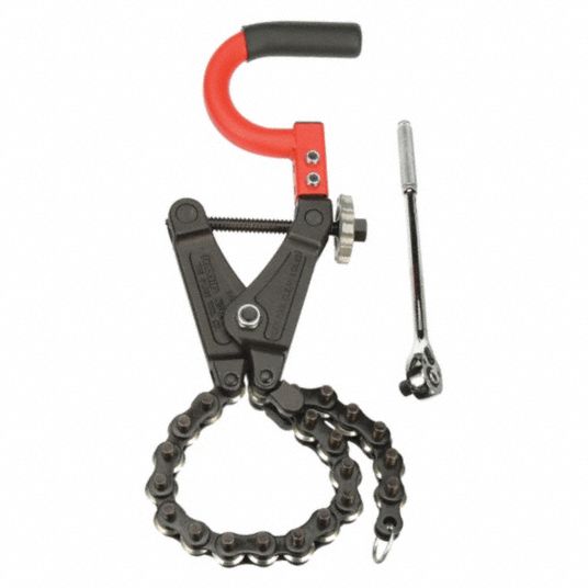 RIDGID Pipe Cutter 1.5 in 6 in OD Cutting Capacity, Soil Pipe Cutter, Ratcheting Chain Cutter